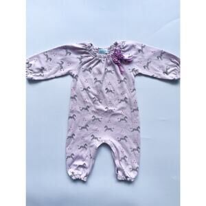 Feather Baby Girl's Pima Cotton Pink Zebra One Piece Size 3-6 Months